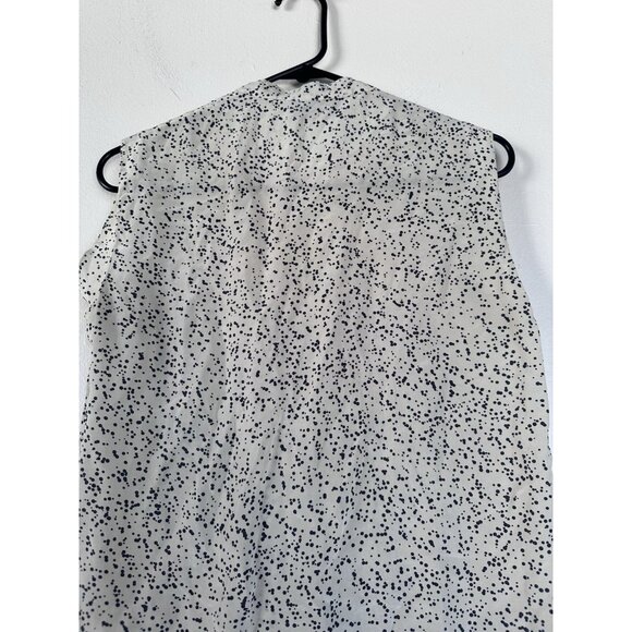 A.P.C. Silk Blouse Top Dots Ivory Black - Picture 5 of 7